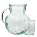 Floristik24 Glass Jug with Drinking Glasses, Beverage Set for Serving Bluish Clear H20cm/11.5cm 5 Pieces