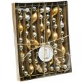 Floristik24 Christmas ball garland decoration golden, silver glass 1.8m