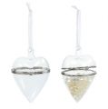 Floristik24 Glass heart for filling hanging decoration 7cm x 10cm clear 2pcs