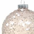 Floristik24 Christmas tree decorations glass ball pink sequins Ø8cm 4pcs