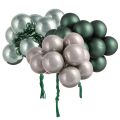 Floristik24 Mini Christmas baubles on wire Green Grey Ø25mm 140pcs