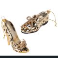 Glass shoe ornament with