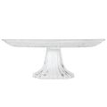 Glass plate on foot Flat glass bowl with pattern Clear Ø25cm | Floristik24.ie