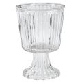 Floristik24 Glass vase with foot decorative glass goblet fluted Ø13cm H19cm