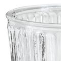 Glass vase with foot decorative glass goblet fluted Ø13cm H19cm | Floristik24.ie