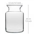 Glass flower vase wide clear Ø12cm H20cm | Floristik24.ie