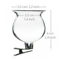 Floristik24 Glass vase bell with clip clear Ø5.5cm H6cm 4pcs