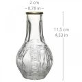 Floristik24 Glass vase crystal look, flower vase with gold rim Ø6.5cm H11.5cm