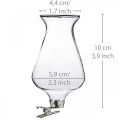 Floristik24 Glass vase tulip with clip Ø5.9cm H11cm clear 4pcs