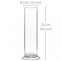 Floristik24 Glass vase with foot Clear Ø6cm H25cm