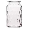 Floristik24 Glass vase with pattern, glass lantern H18.5cm Ø11cm Clear