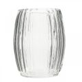Floristik24 Glass vase with grooves, clear glass lantern H15cm Ø11.5cm