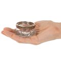 Glass tealight holders with decorative metal rim, 6cm, 4 pieces | Floristik24.ie