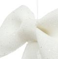 Floristik24 Glitter bow for hanging white 32cm x 42cm
