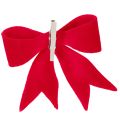 Decorative red bow with clip. Versatile Christmas decoration. 11cm, 4 pieces. | Floristik24.ie