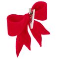 Decorative red bow with clip.
