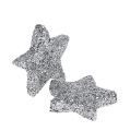 Floristik24 Glitter star silver Ø2.5cm 96pcs