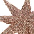 Floristik24 Star glitter rose gold 10cm 12pcs