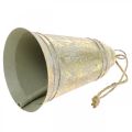 Floristik24 Christmas bell to hang, Advent, golden bell, antique look, Ø10.5cm H17cm