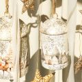 Bell with winter village motif for hanging, 20cm | Floristik24.ie