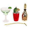 Mini cocktail decorations for hanging on the Christmas tree, 14cm, 6 pieces | Floristik24.ie