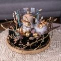 Floristik24 Gold rabbit sitting gold colored terracotta with feathers H10cm 4pcs
