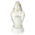 Floristik24 Grave light glass heart engraving grave lantern clear Ø11cm H26cm