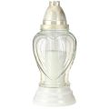 Grave light glass heart engraving grave lantern clear Ø11cm H26cm | Floristik24.ie