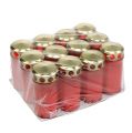 Grave candle cylindrical red Ø6cm H12cm 12pcs
