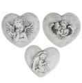 Floristik24 Grave decoration hearts with angel 9cm 3pcs