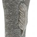 Floristik24 Grave vase with feather gray 25.5cm 2pcs