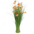 Bunch of grass with flowers and butterflies orange 70cm