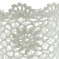 Floristik24 Crochet pot white Ø14cm H12.5cm