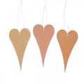 Floristik24 Hanging deco hearts to hang up orange/yellow 10cm 6pcs