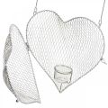 Hanging decoration wire heart, tealight holder for hanging 29×27.5cm