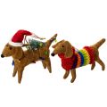 Floristik24 Decorative Dachshund Dog Ornament for Christmas Tree, 16cm, 2 Pieces