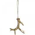 Christmas Decoration Antler Tree Decoration Gold 7.5cm 6 Pcs | Floristik24.ie