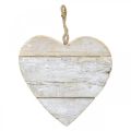 Heart made of wood, decorative heart for hanging, heart deco white 20cm