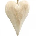 Heart made of wood, decorative heart for hanging, heart decoration H16cm 2pcs