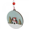 Floristik24 Christmas pendant round wooden decoration to hang up Ø8.5cm 6pcs