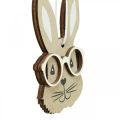Floristik24 Wooden pendant rabbit with glasses carrot brown beige 4×7.5cm 9pcs