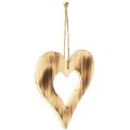 Floristik24 Wooden hearts decoration hanger heart in heart flamed 15x15cm 4pcs