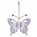 Floristik24 Deco hanger butterflies wood purple/white 12×11cm 4pcs