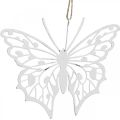 Floristik24 Butterfly decoration hanging vintage metal decoration white 15×12cm 3pcs