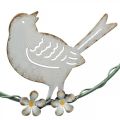Floristik24 Wreath with bird, metal decoration for hanging, spring white / green Ø14.5cm set of 2
