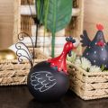 Floristik24 Rooster Easter decoration metal decoration chicken black red H13.5cm