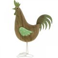 Floristik24 Decorative figure rooster wood, metal green table decoration Easter H23cm