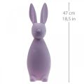 Floristik24 Decorative bunny decorative Easter bunny flocked lilac purple H47cm