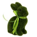 Floristik24 Sitting bunny green flocked H15cm 3pcs