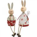 Floristik24 Bunny with child edge seater Easter wood, metal H21/23cm set of 2